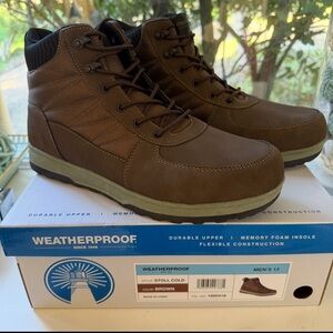 New Men’s Weatherproof Brown Boots 13